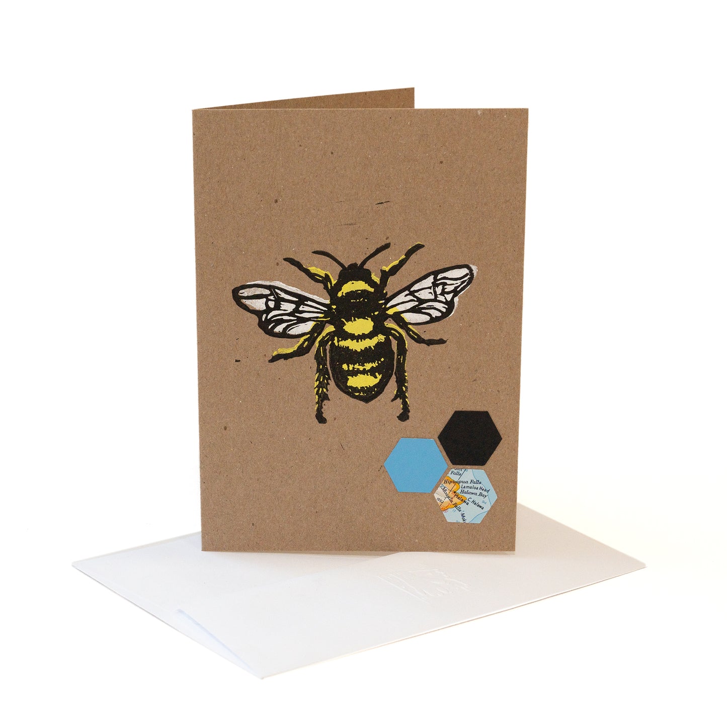 Buzzy Bee Linoleum Print Card