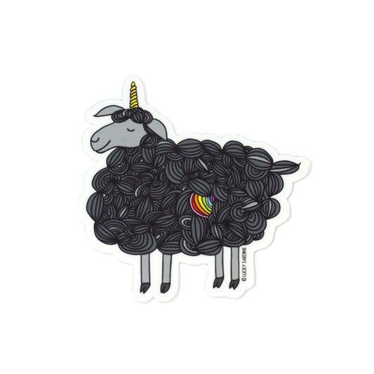 Black Sheep Unicorn Vinyl Sticker