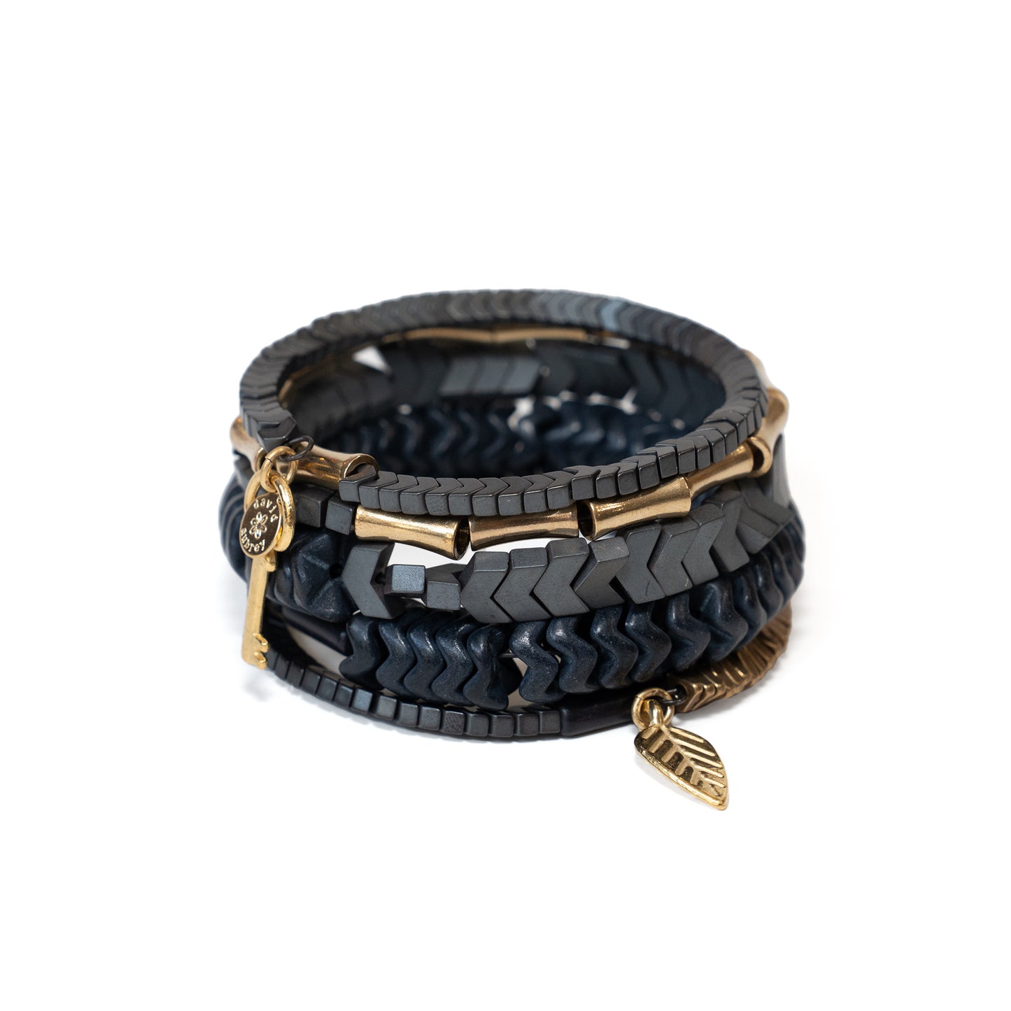 Black Stone and Hematite Wrap Bracelet
