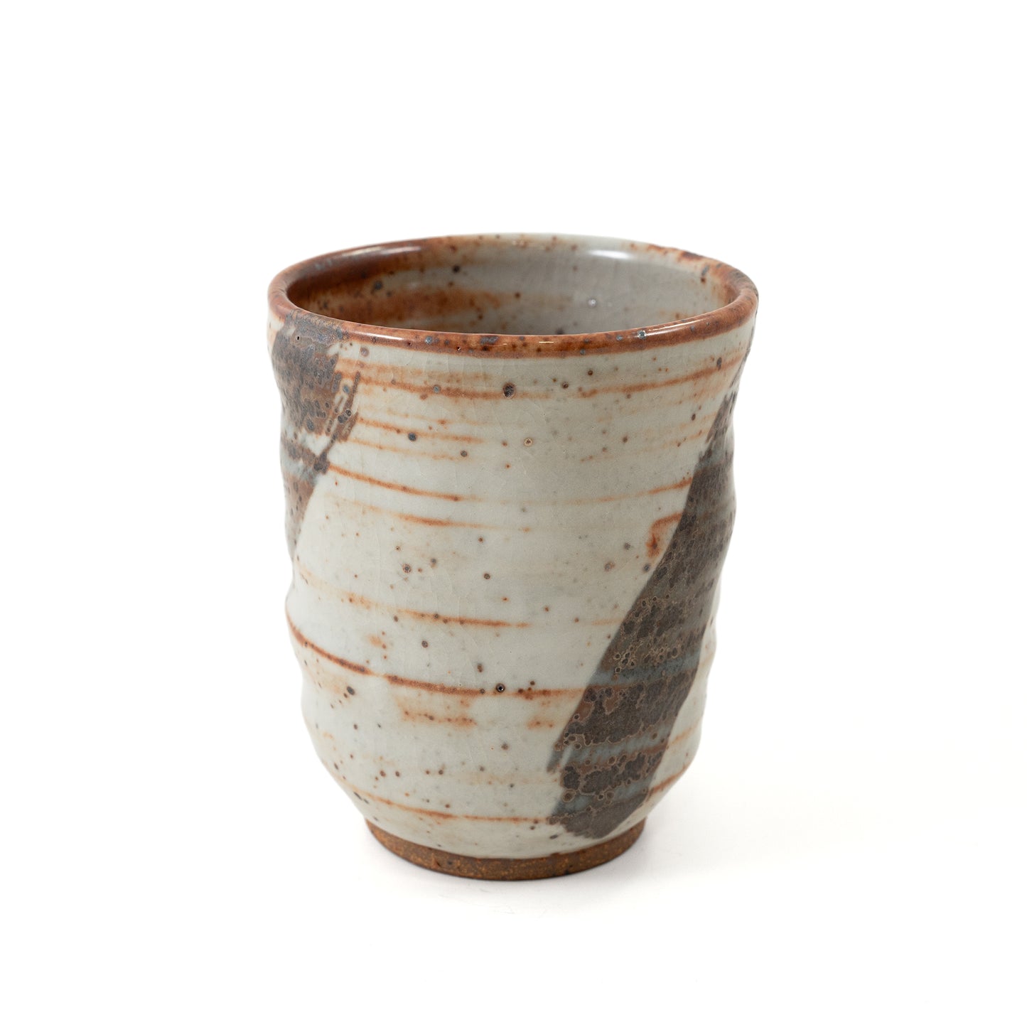 Black Stripe Ribbed Ceramic Cup