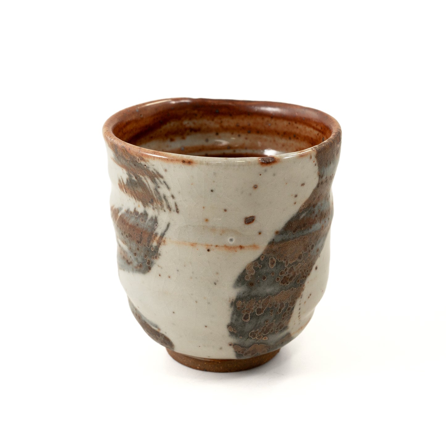 Black Swipe Ribbed Ceramic Cup