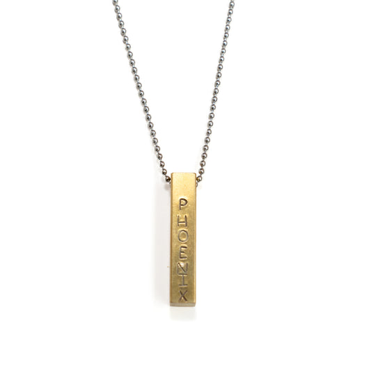 4 Sided Metal Bar Necklace