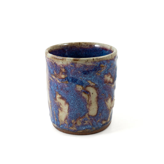 Bright Blue Textured Ceramic Cup