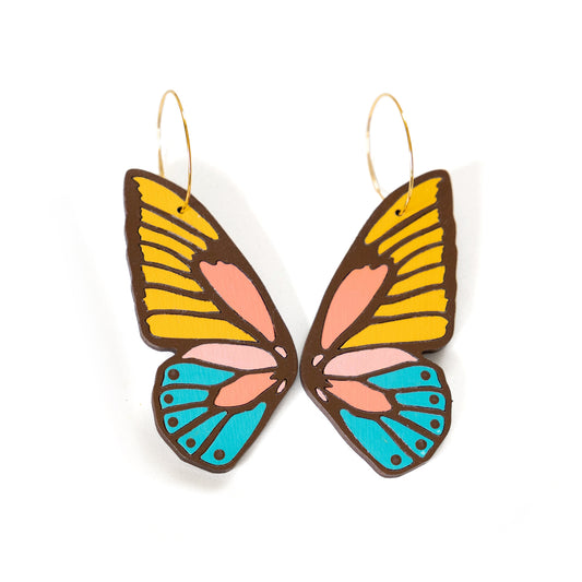 1970s Butterfly Wing Earrings
