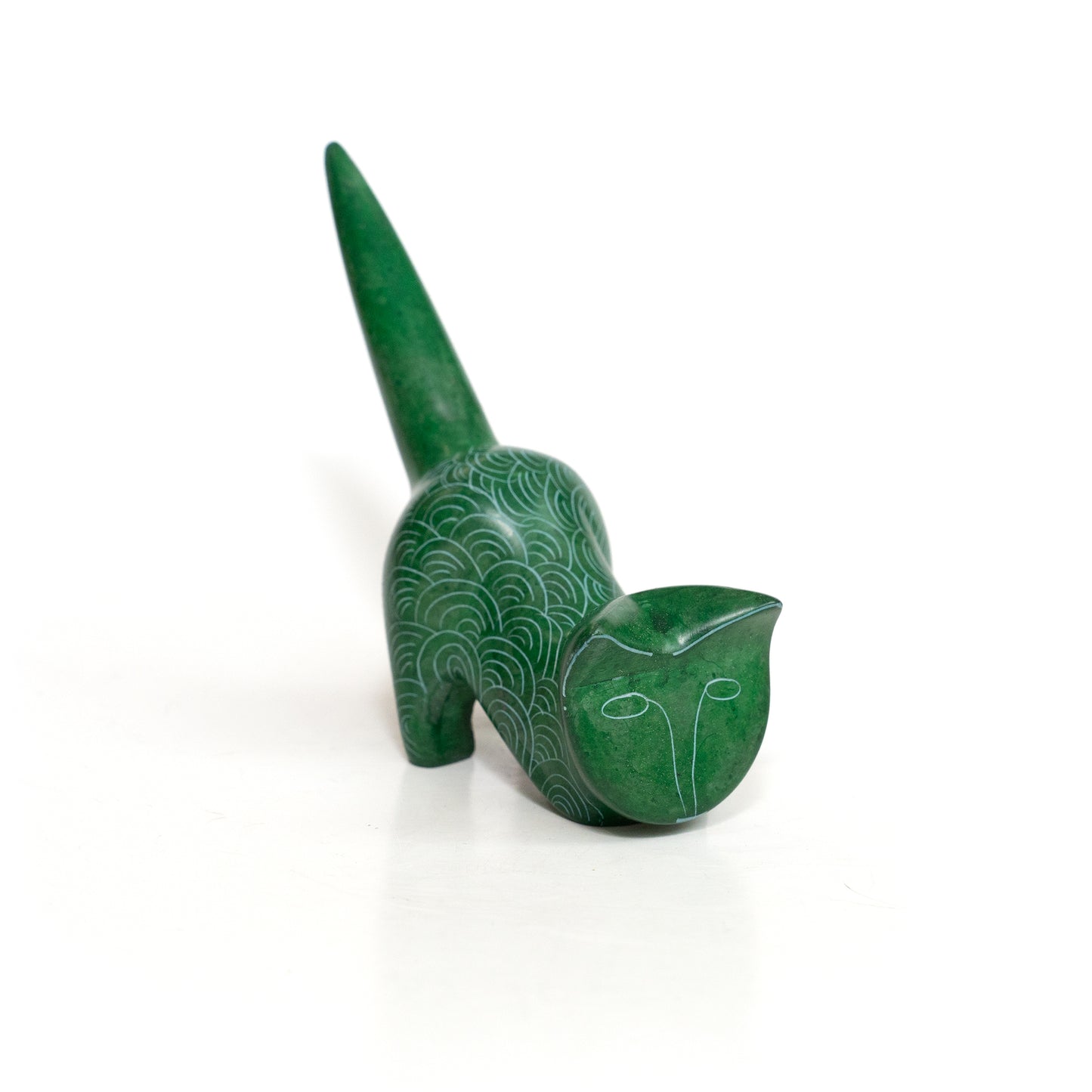 Carved Soapstone Cat Statue
