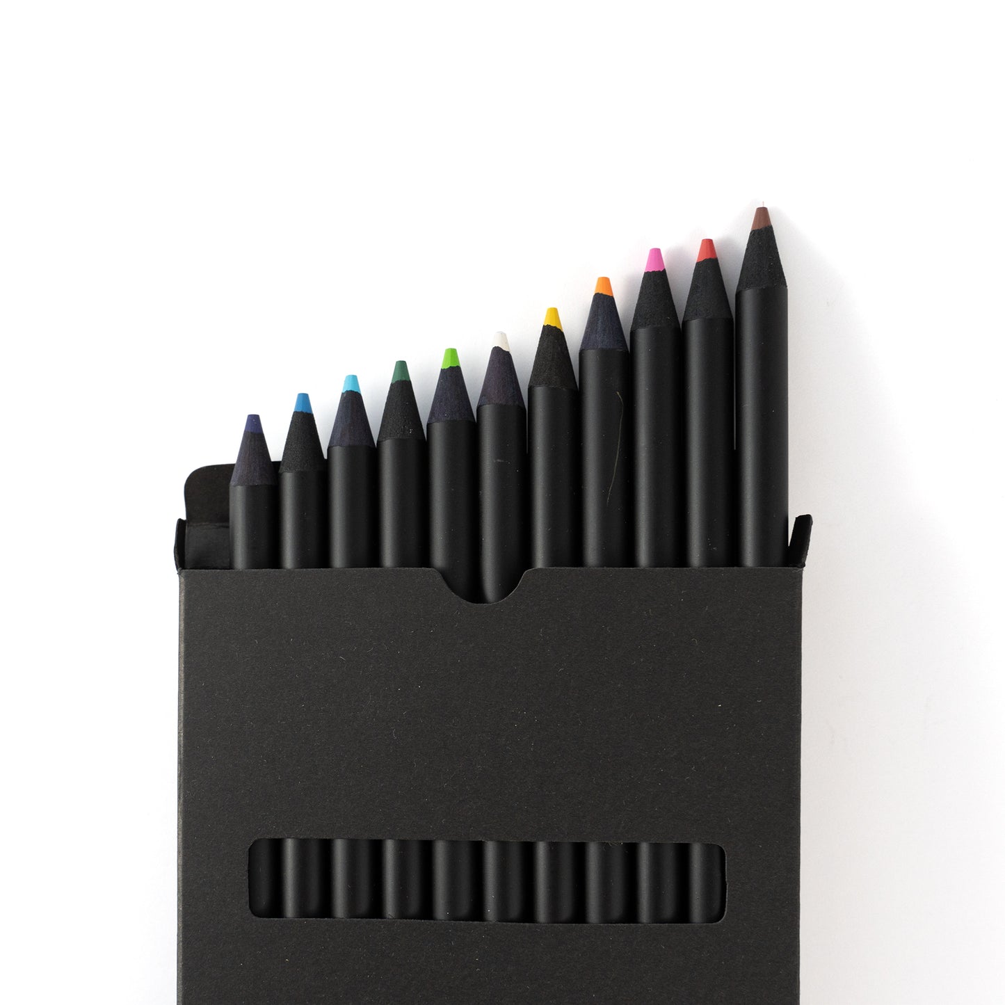 12 Color Pencils Set in Carbon Case Black