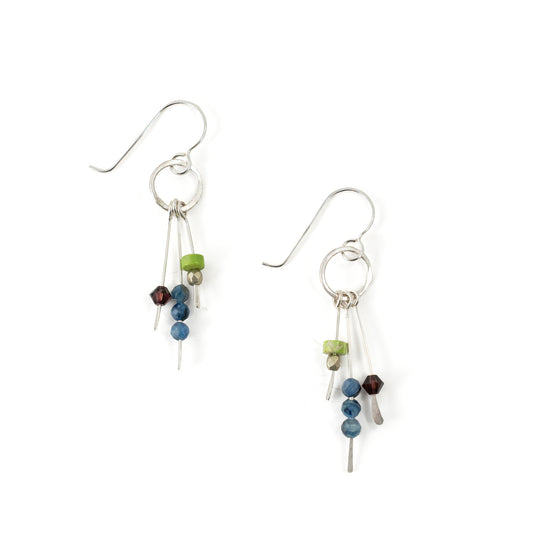Sterling Silver with Stone Bead Earrings