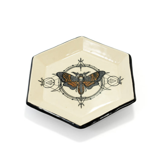 Death's Head Hawk Moth Hexagon Dish