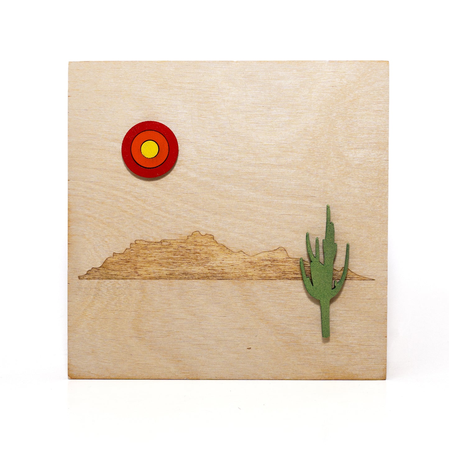 Desert Scene Wood Art Block