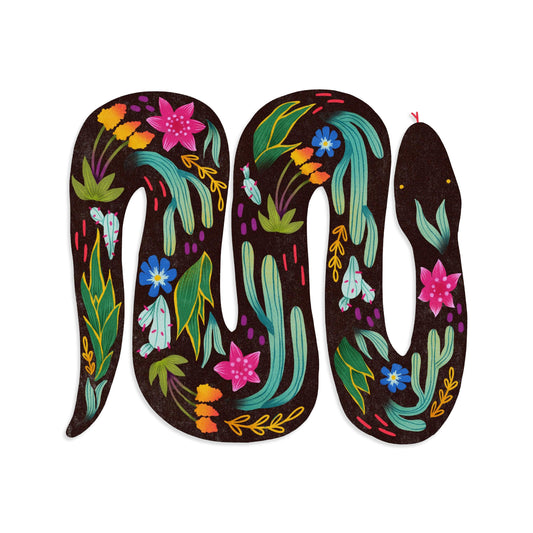 Desert Landscape On Black Snake Sticker