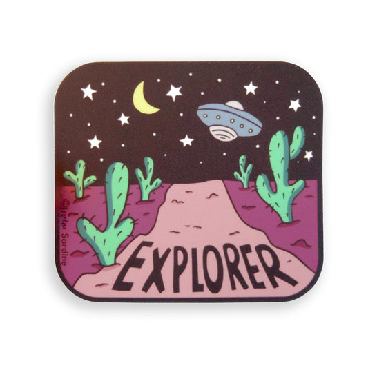 Spaceship Explorer Vinyl Sticker