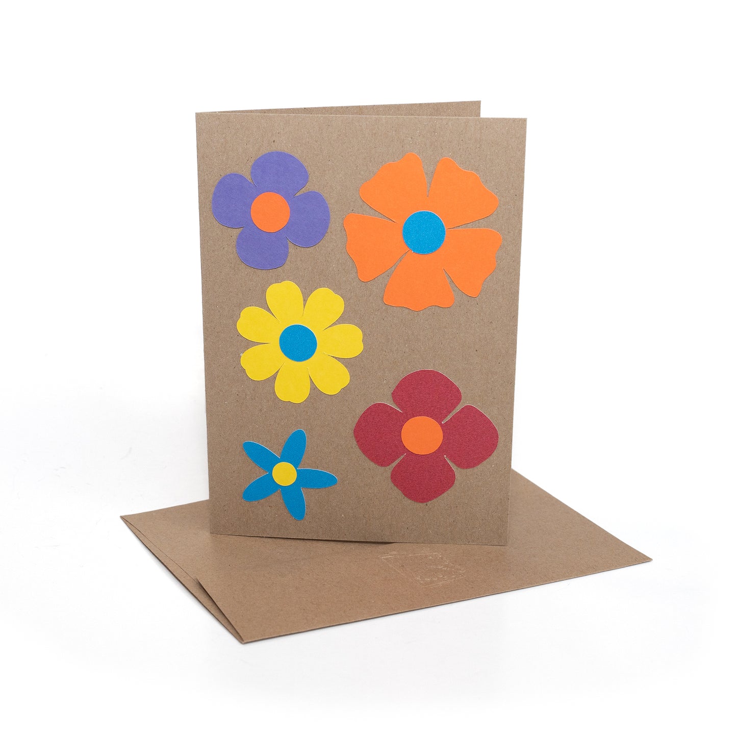 Flowers cut paper card