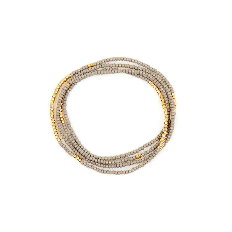 Gold Bead Stretch Wrap Bracelet