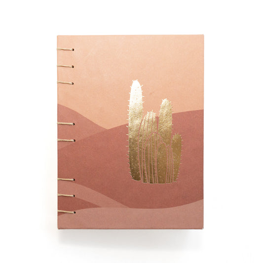 Gold Cactus Handmade Sketch Journal
