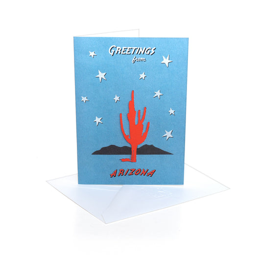 Greetings from Arizona starry background card