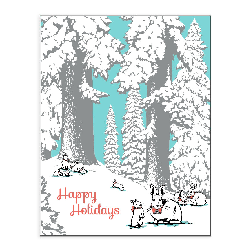 Happy Holidays Rabbit Card