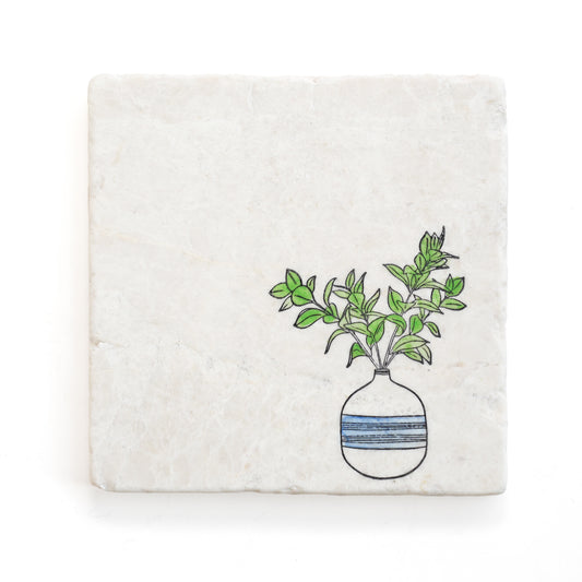 House Plant Marble Coaster