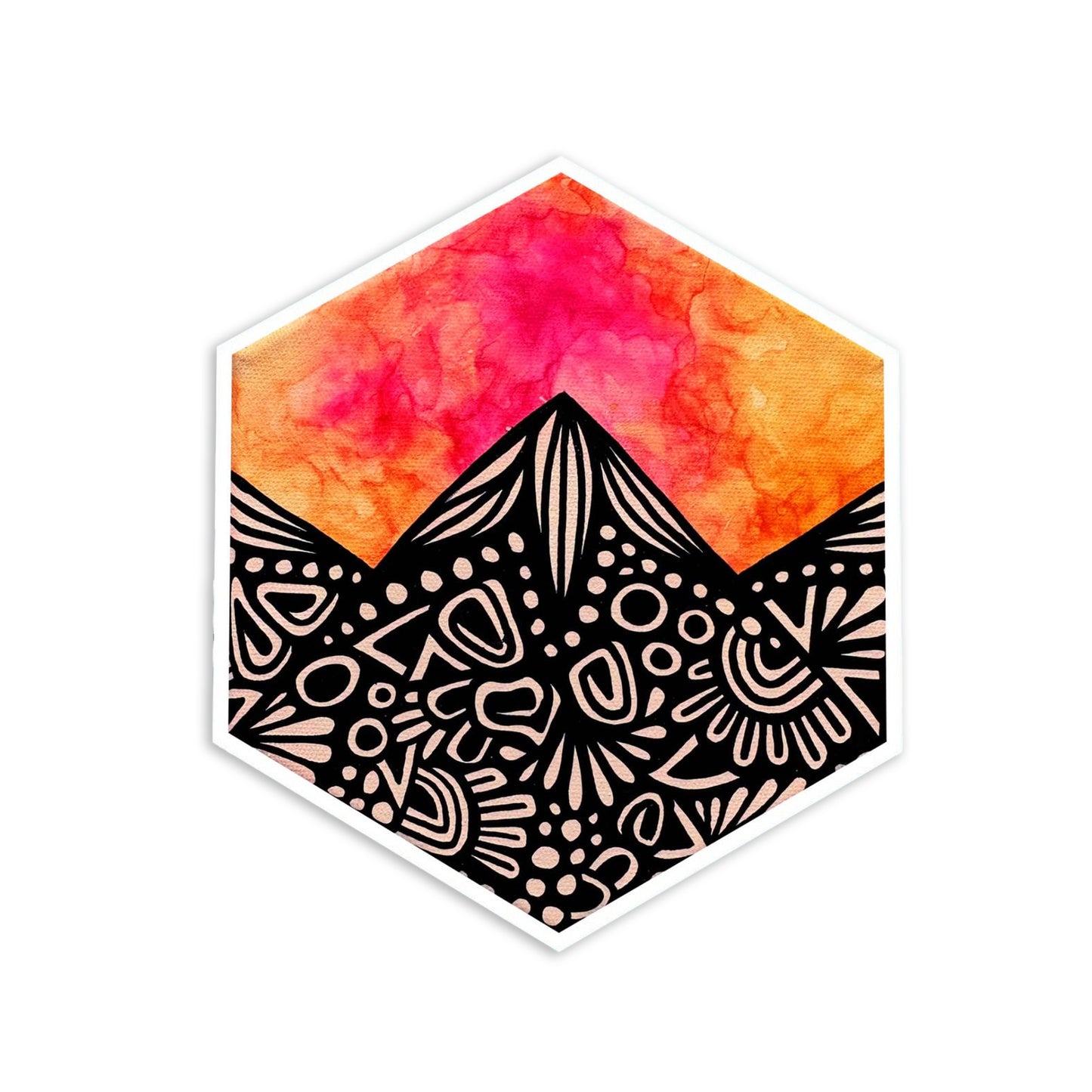 Ink Sunset Mountains Sticker