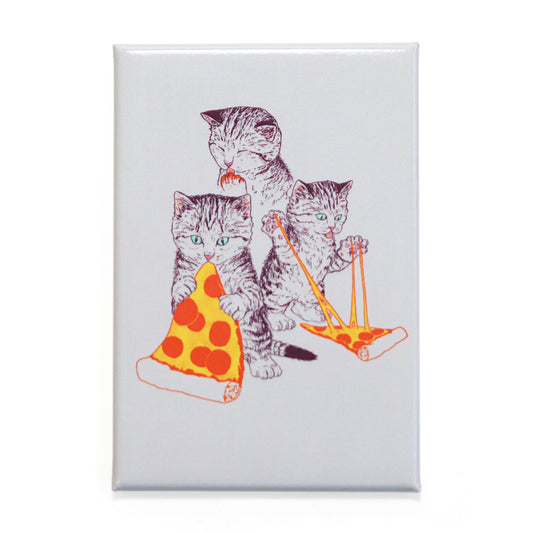 Kitties Eating Pizza Magnet