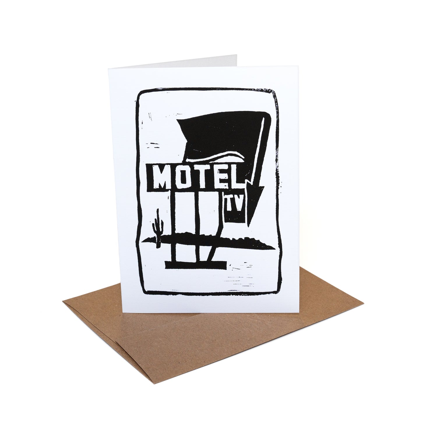 Motel hand-pulled card