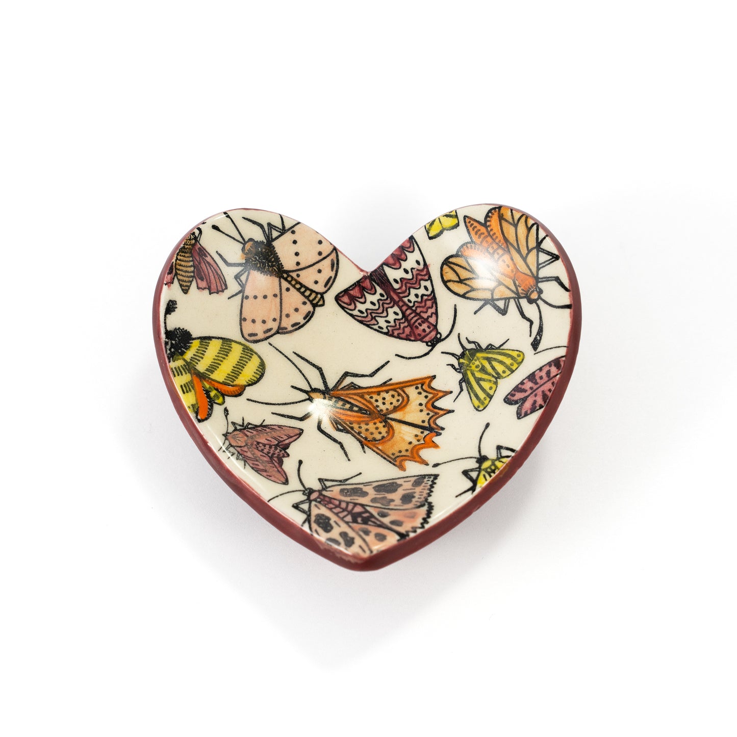 Multicolor Moth Heart Ring Dish