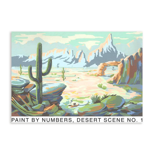Paint By Numbers, Desert Scene - Vintage Image, Postcard