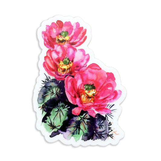 Pink Claret Cup Cactus Vinyl Sticker