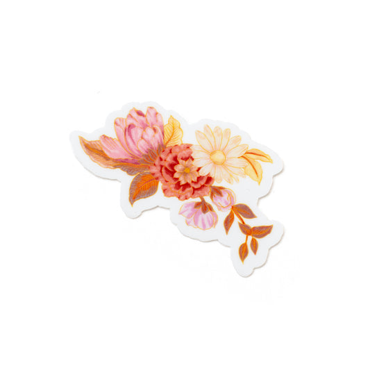Pink & White Flowers Sticker