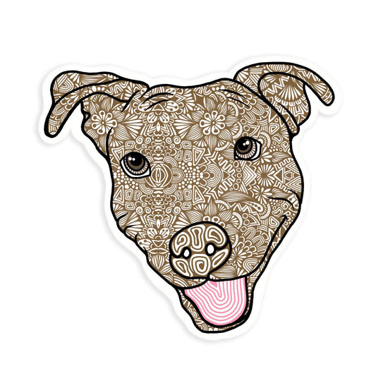 Brown Pittbull Sticker