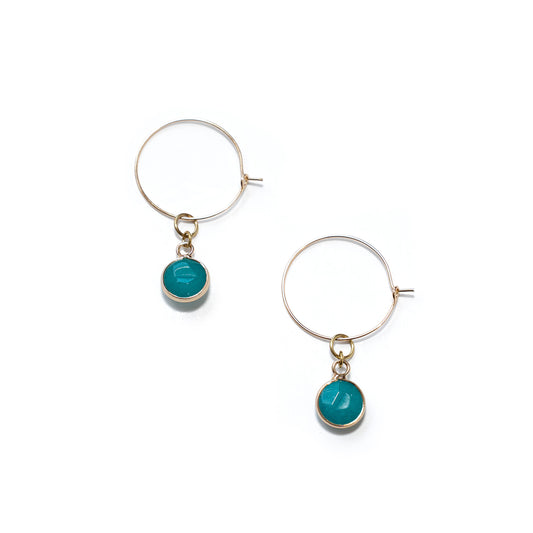 Simple Gemstone Hoop Earrings