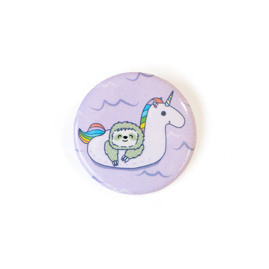 Unicorn Sloth Pinback Button