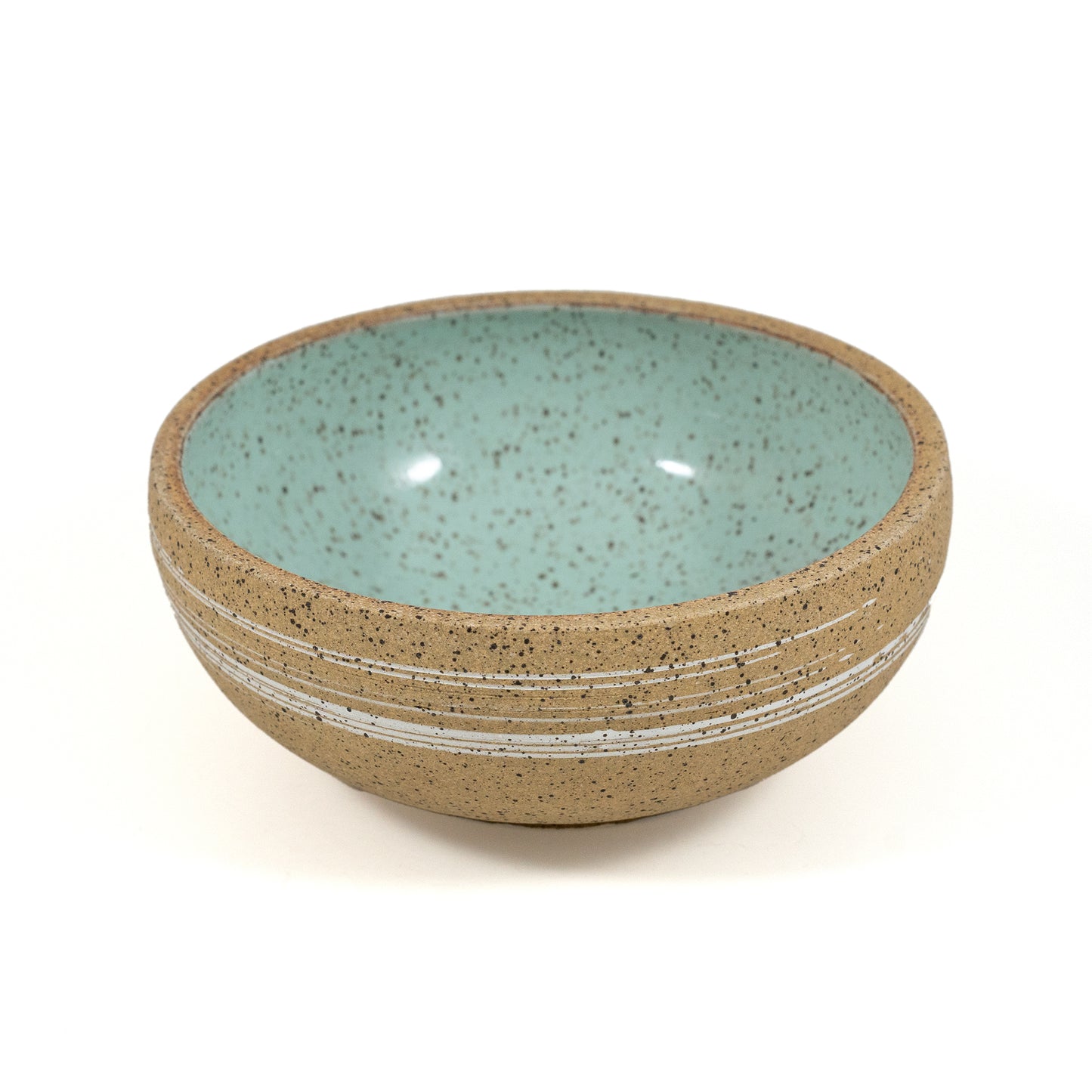 Green Glazed Carved Earthenware Bowl