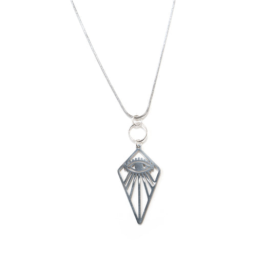 Sterling Geometric Evil Eye Necklace