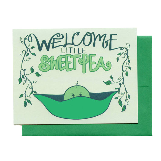 Welcome Little Sweet Pea Greeting Card