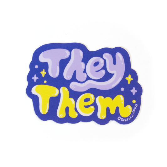 They Them Pronouns Gender Identity Sticker