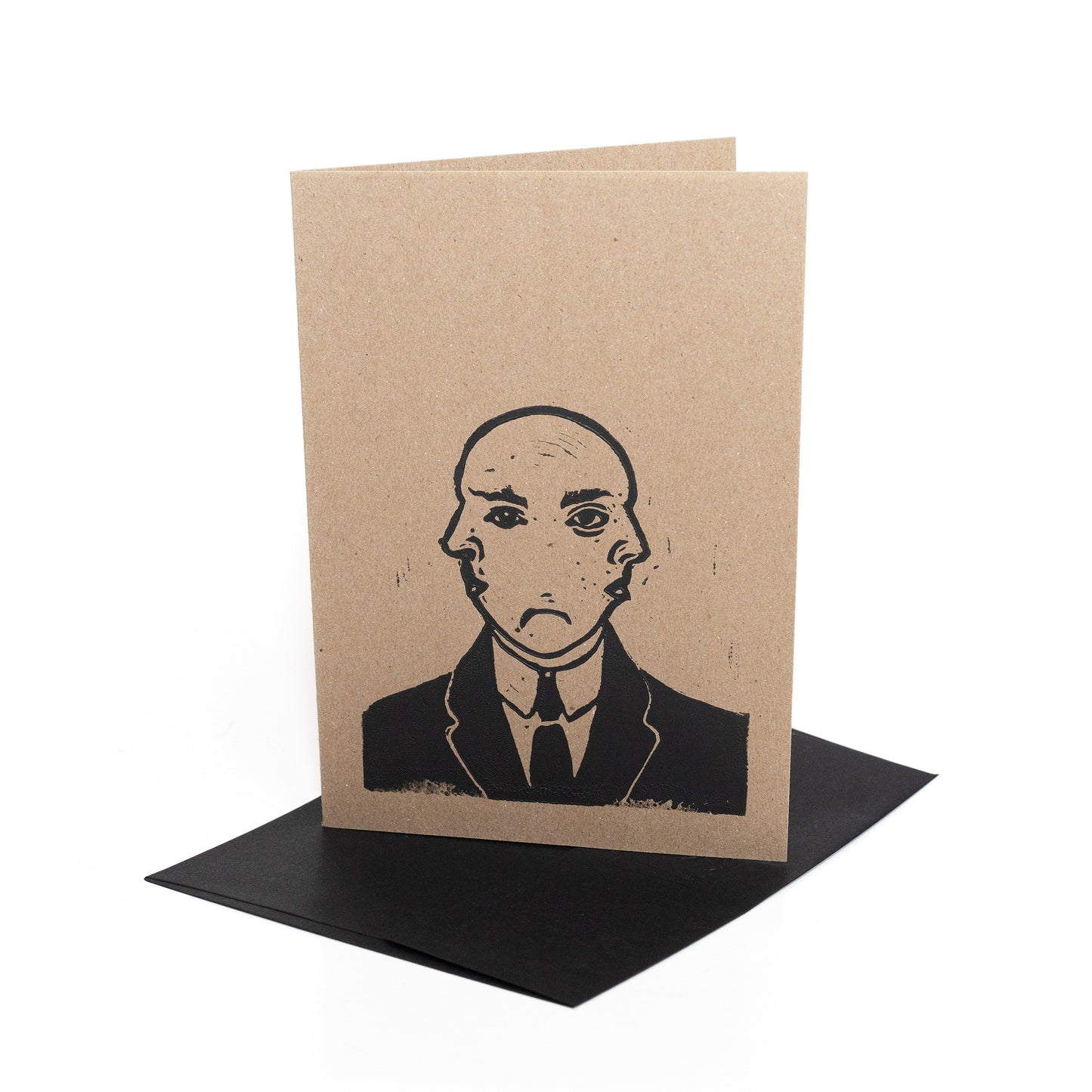 Two-Faced Linoleum Hand-Pulled Card