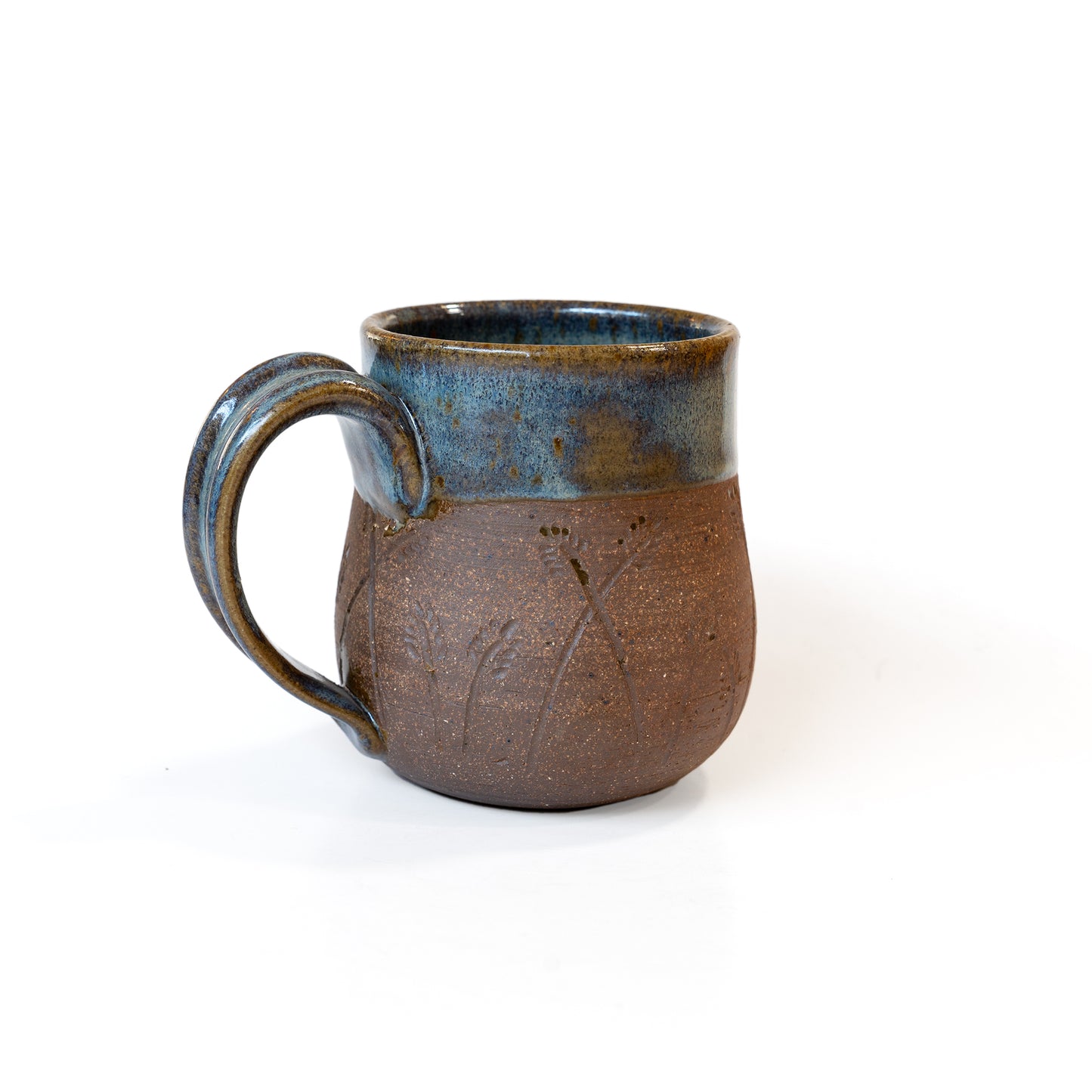 Two-Tone Carved Handmade Mug