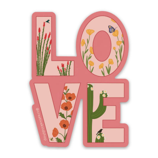 Desert Blooms Love Vinyl Sticker