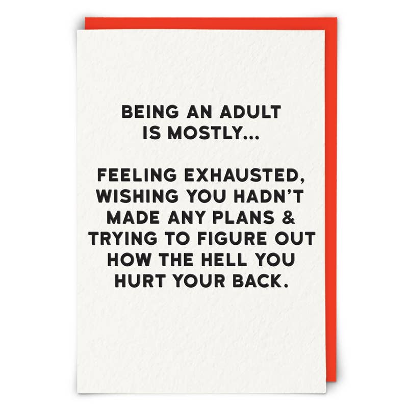 Exhausted Greetings Card