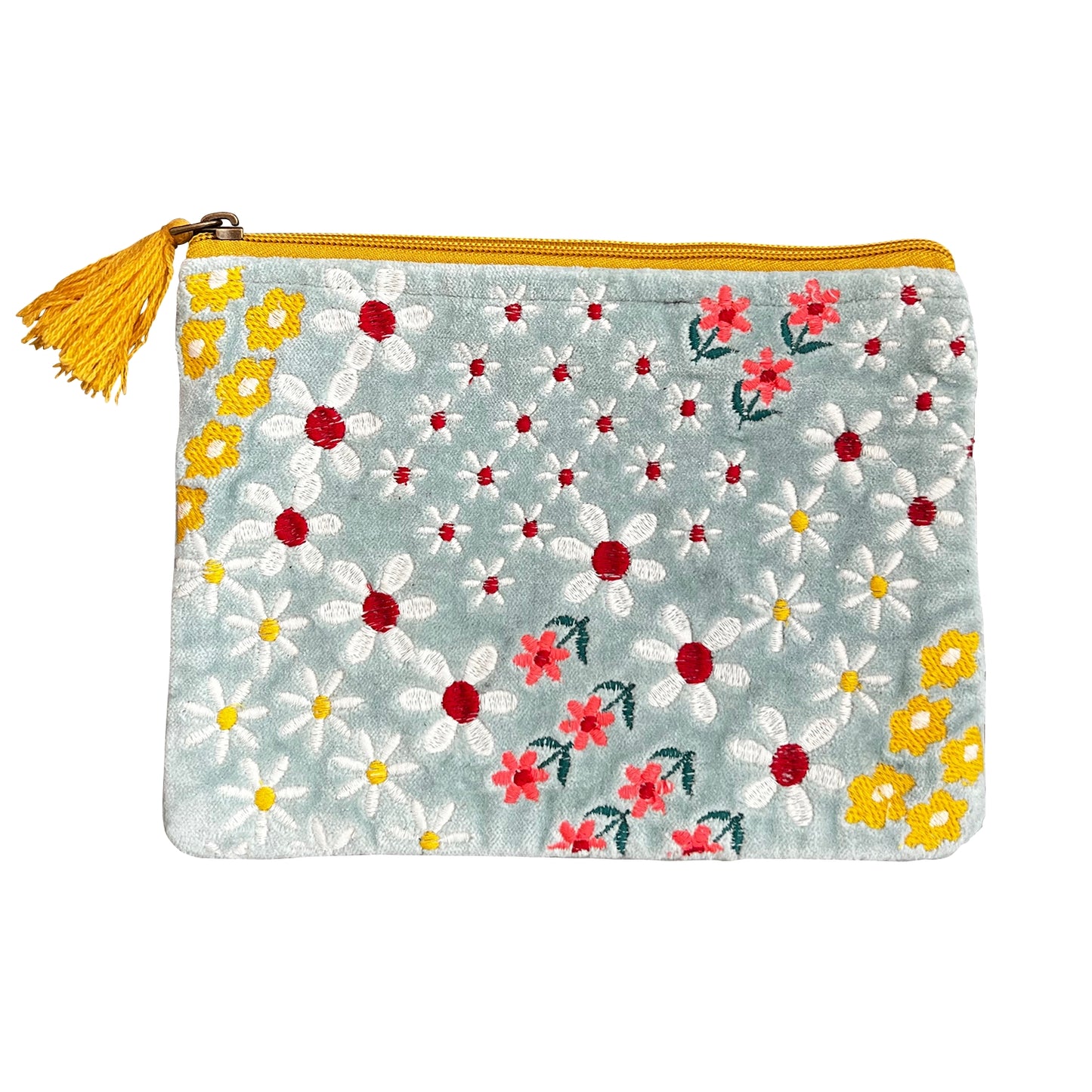 Little Embroidered Daisies Coin Purse