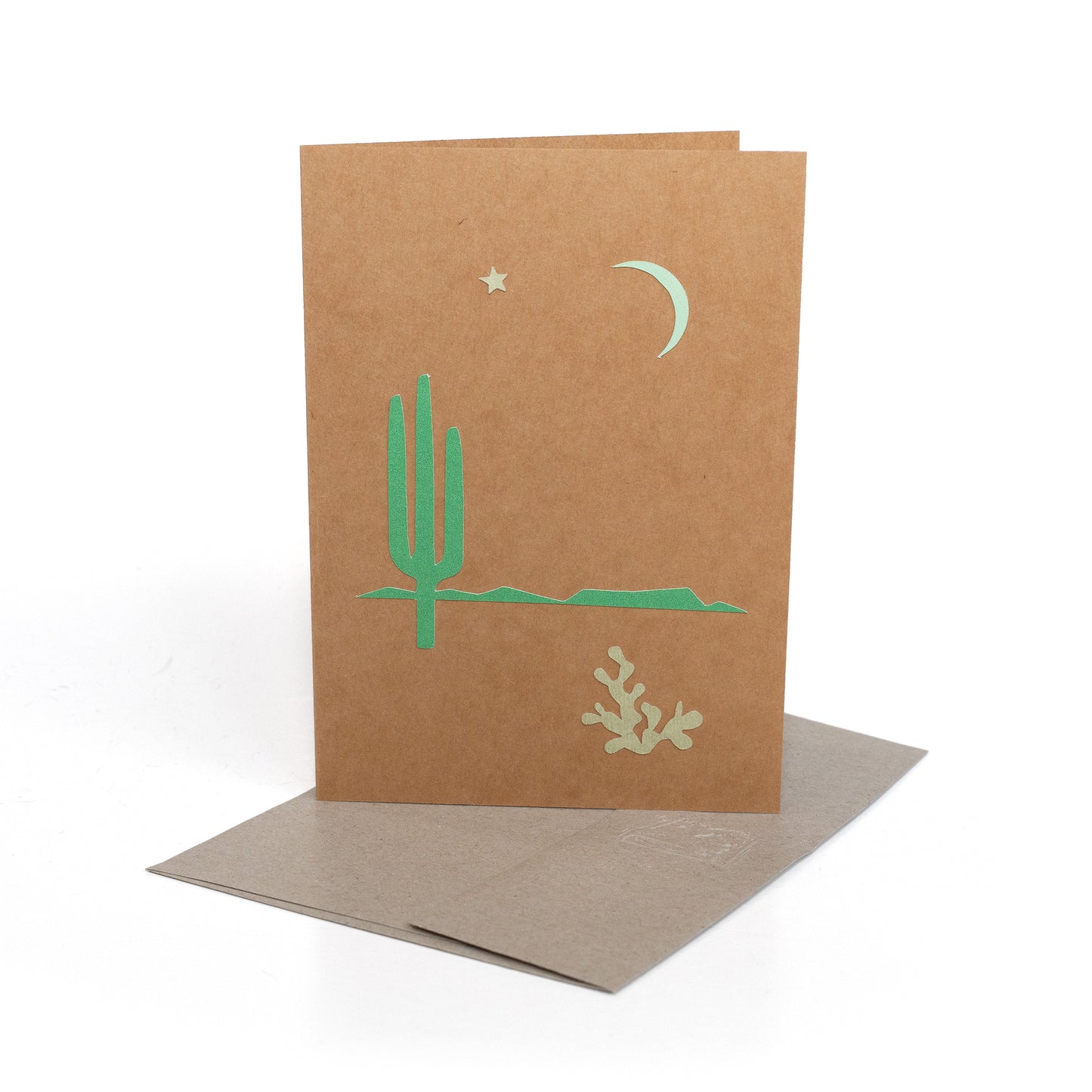 desert landscape handmade cut paper card