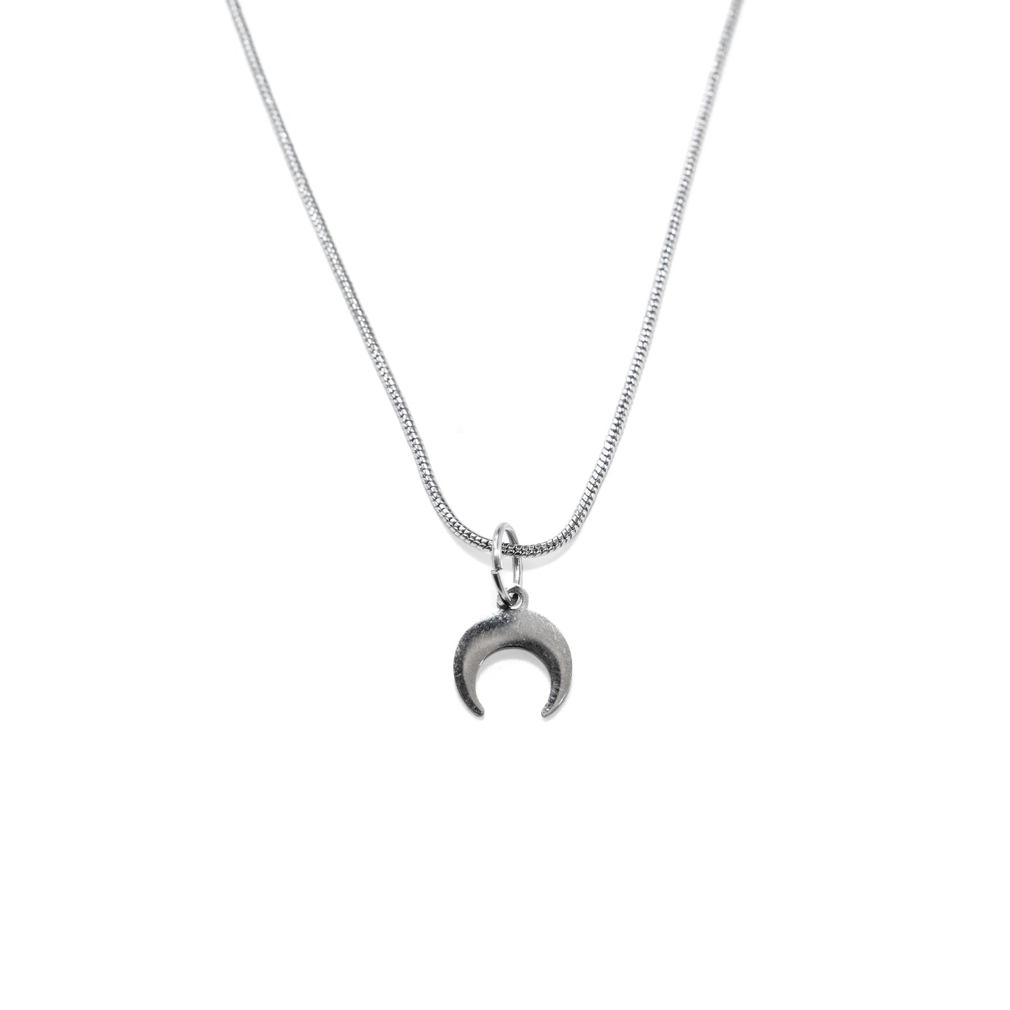 Tiny Sterling Crescent Necklace