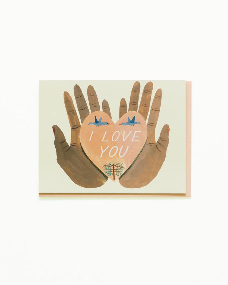 Heart in Hands I Love You Card