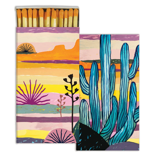 Blue cactus print matches