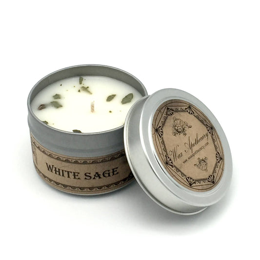 White Sage Botanical Travel Tin Candle 4oz