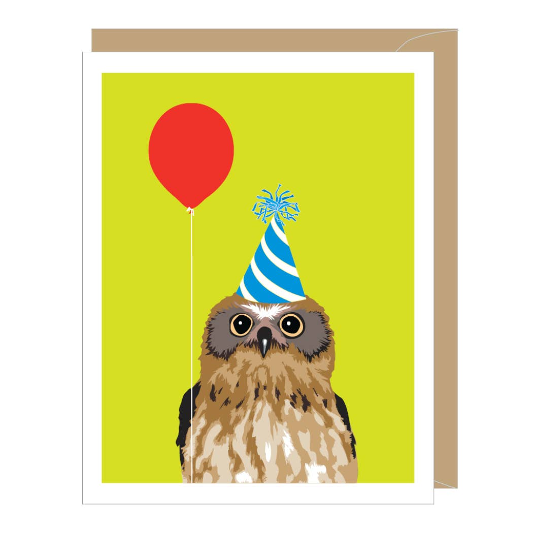 Balloon Owl Birthday Card
