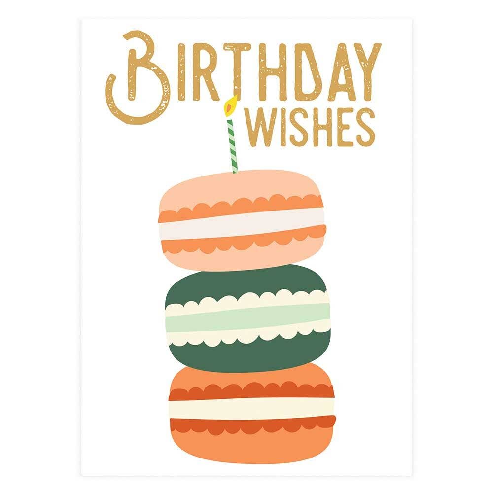 Birthday Wishes Macaron Greeting Card