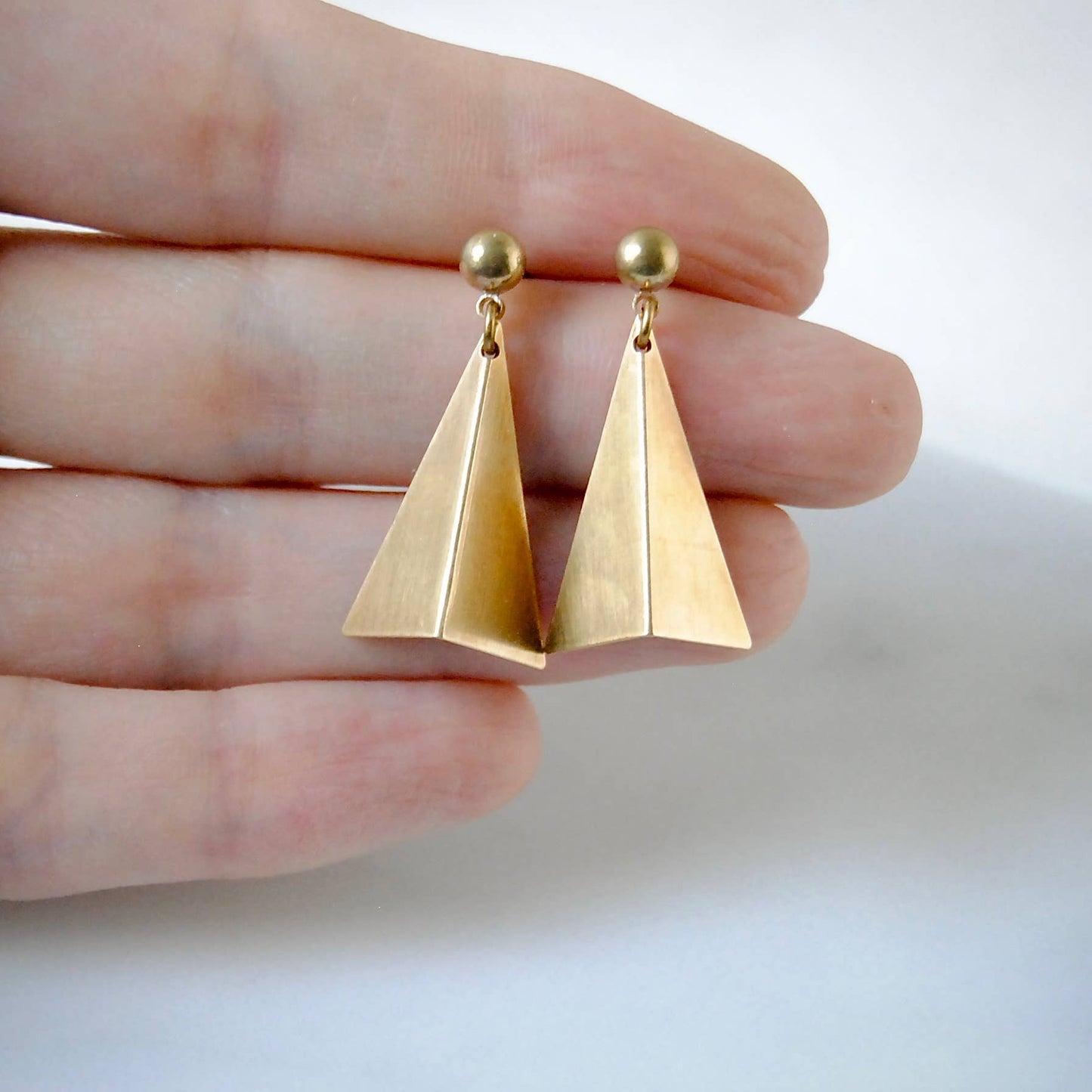 Folded Triangle Earrings