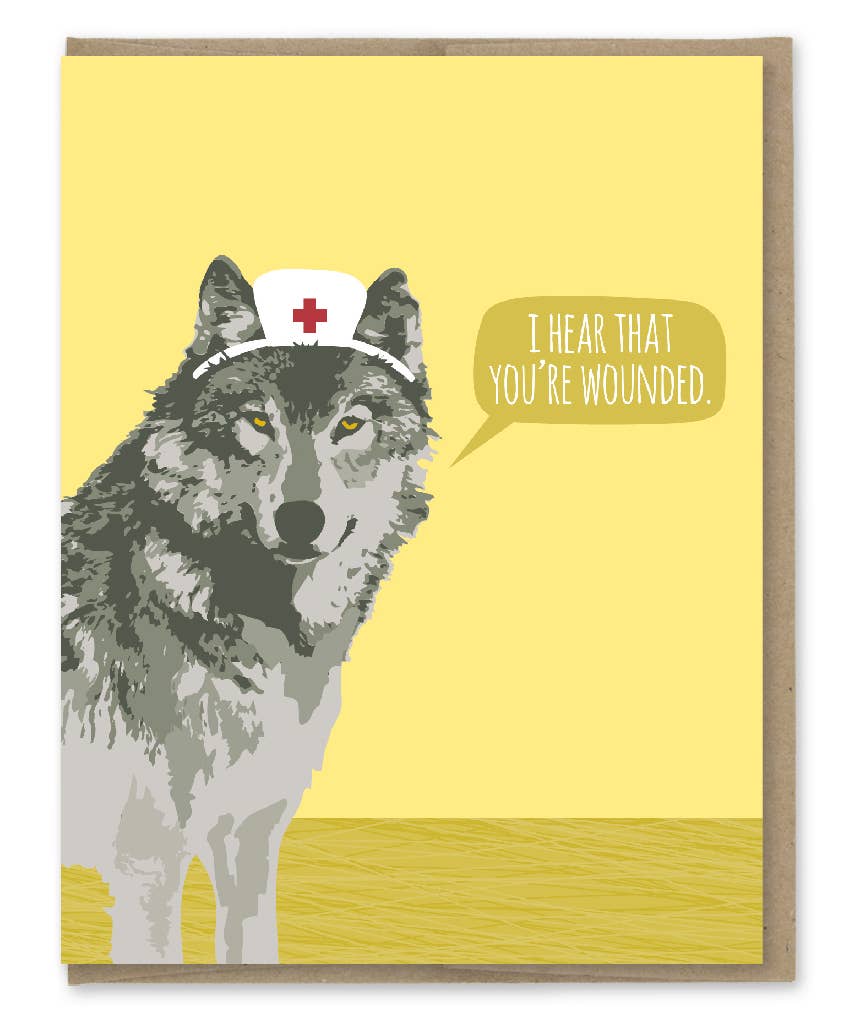 Wounded Wolf Get Well Card
