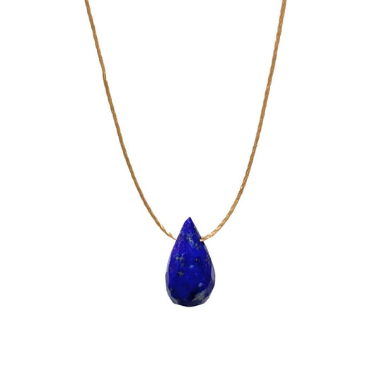 Lapis Lazuli Small Faceted Teardrop Necklace